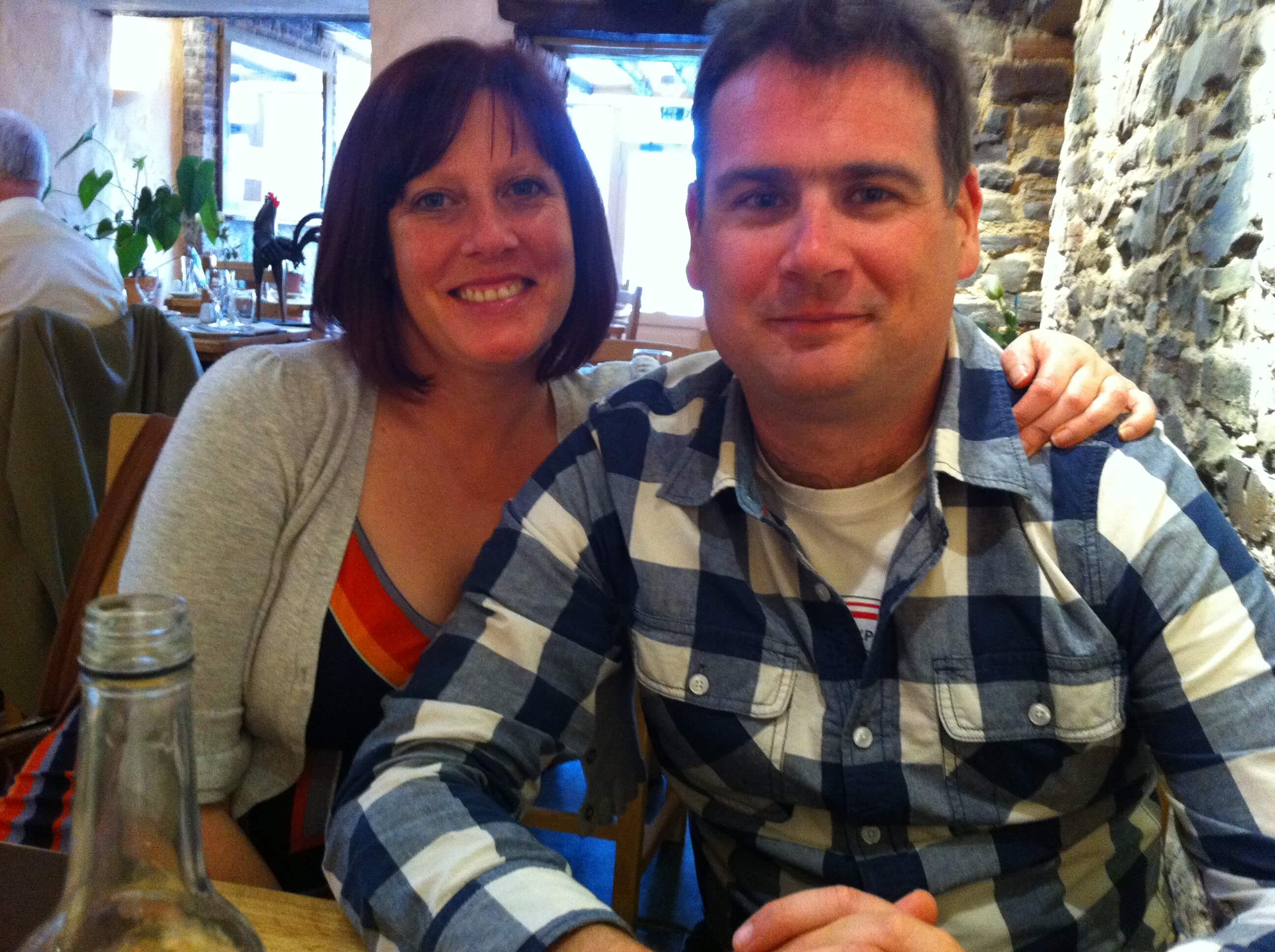 Photograph of a couple at a restaurant