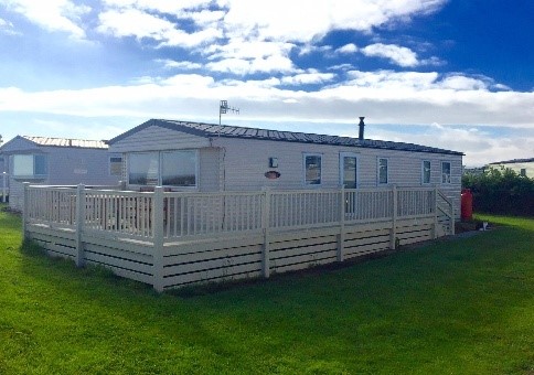 Photograph of a caravan exterior