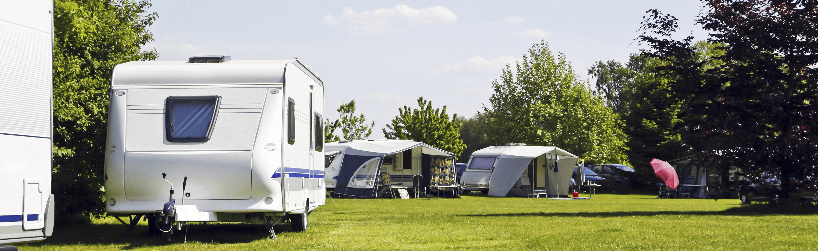 Photograph of a touring caravan