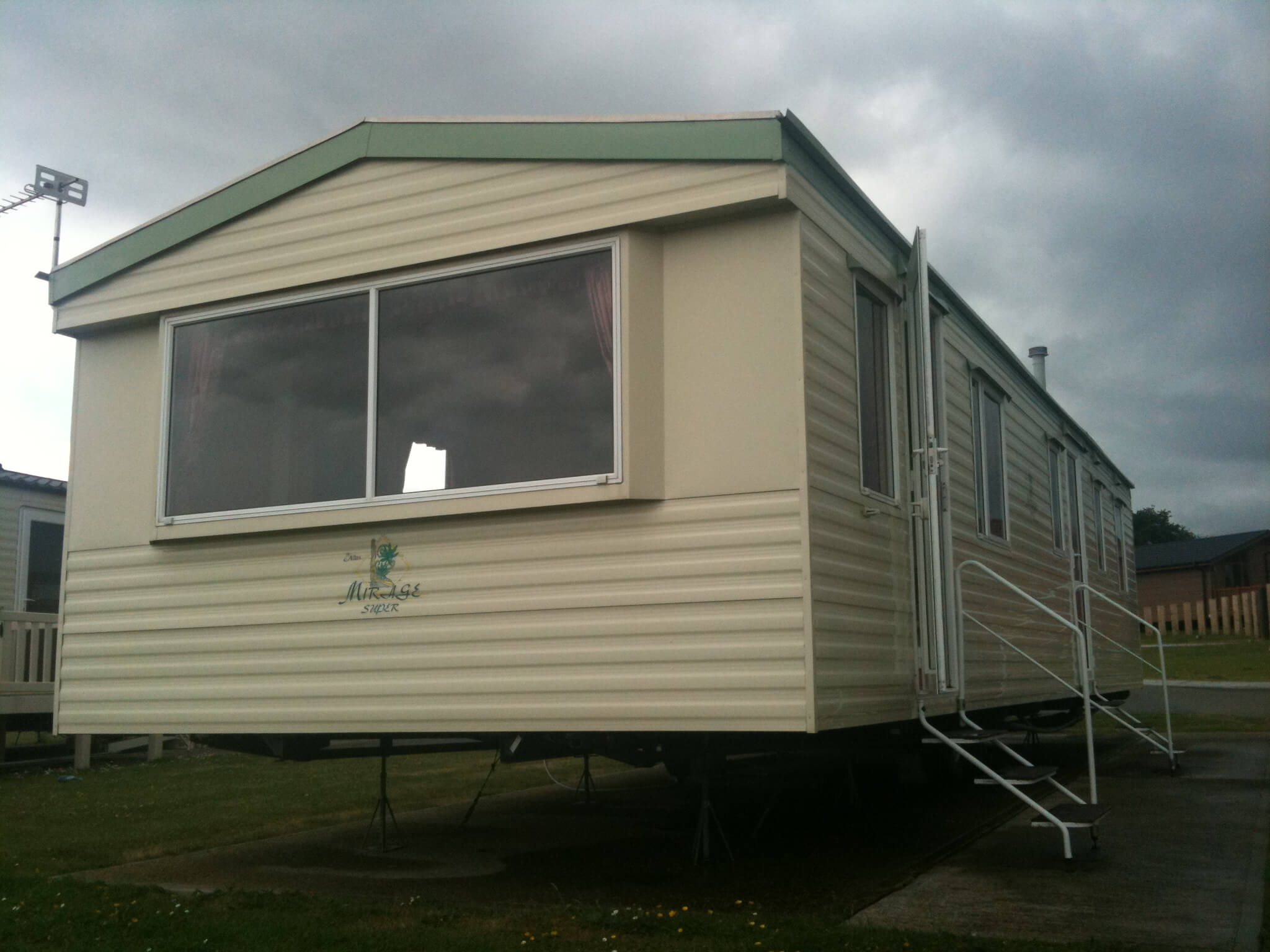 Photograph of a caravan exterior